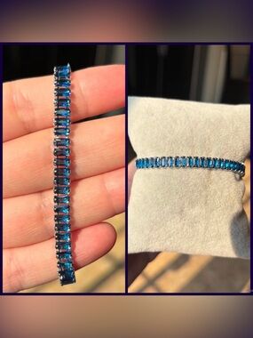 Blue Crystal Tennis Bracelet - Women Jewelry